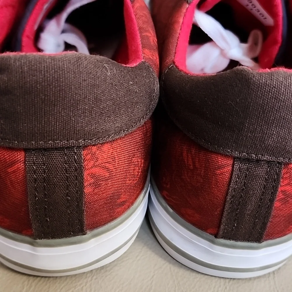 Ed Hardy Men's Red Jet Patterned Sneakers Size 11 Preowned - Picture 8 of 12